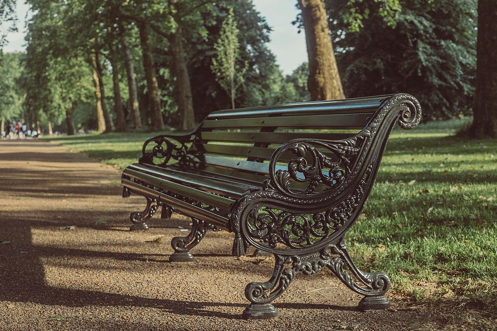 Free park bench image, public domain nature CC0 photo.