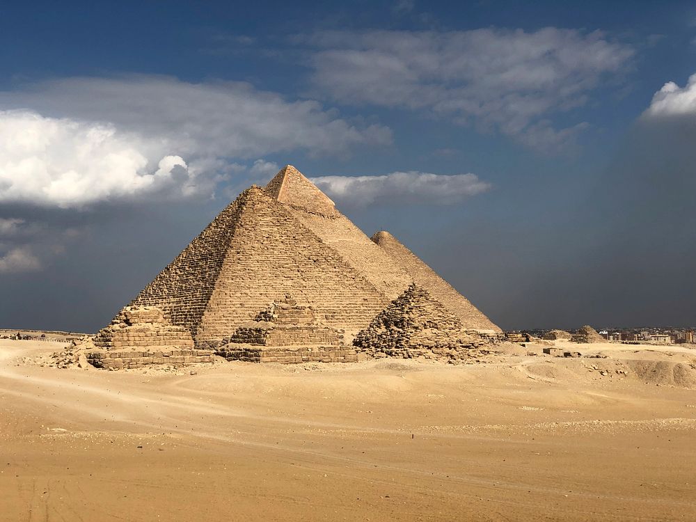 Free pyramid, desert image, public domain landscape CC0 photo.