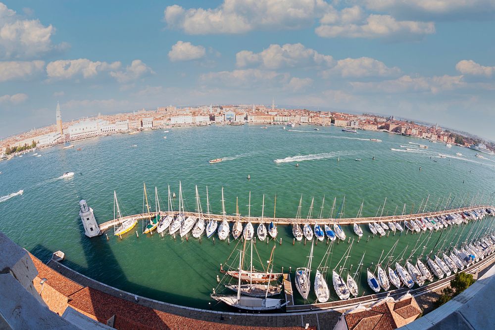 Free boat dock opposite Grand Canal, Venice, Italy image, public domain CC0 photo.