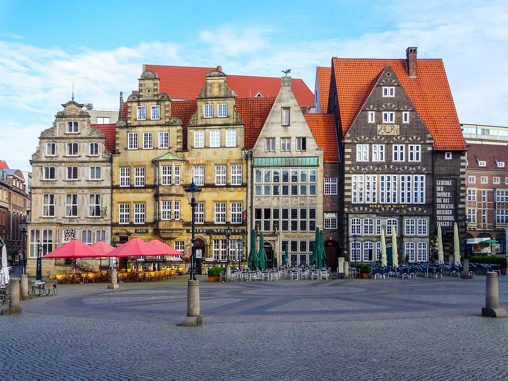 Bremen town square in Germany, free public domain CC0 image.