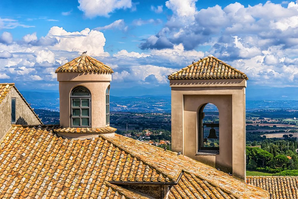 Free Italy tower roofing image, public domain architecture CC0 photo.