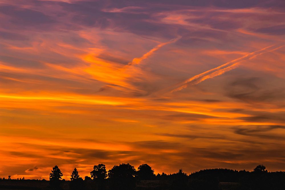 Free orange sunset image, public domain scenery CC0 photo.
