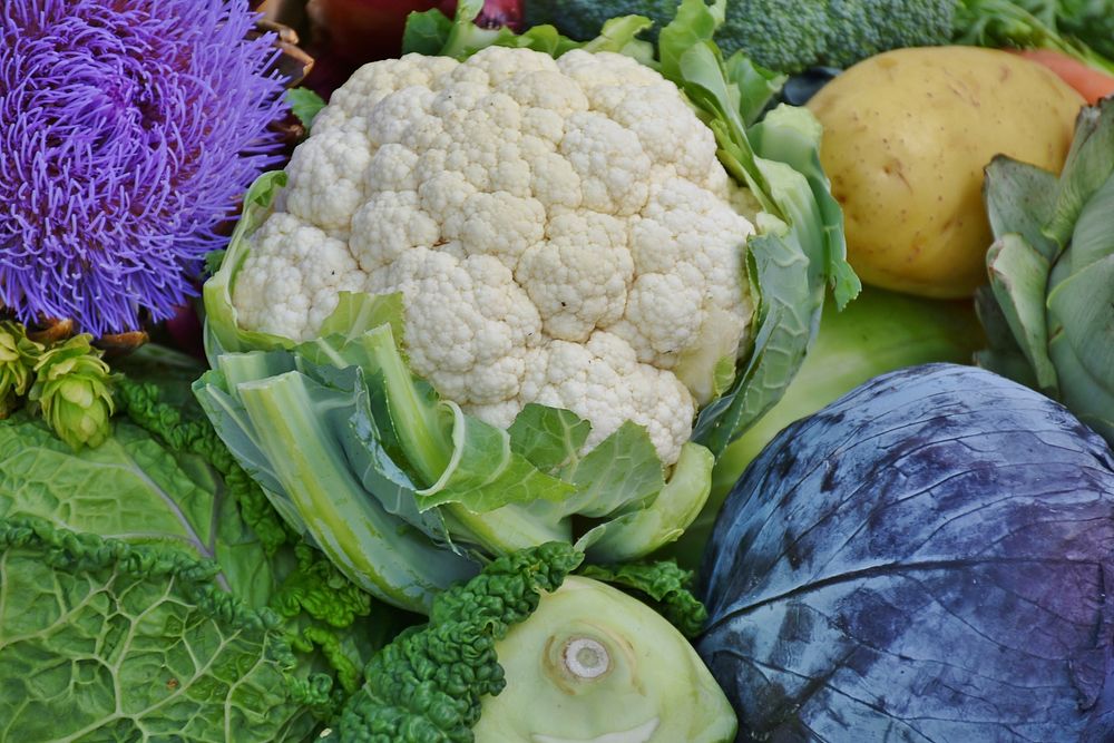 Free colourful cauliflower, public domain vegetable CC0 photo.