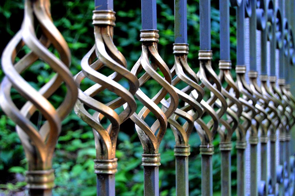 Wrought iron fence, free public domain CC0 image.