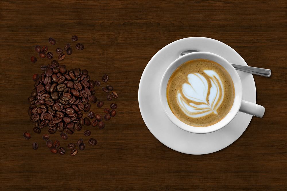 Free coffee latte art image, public domain drink CC0 photo.