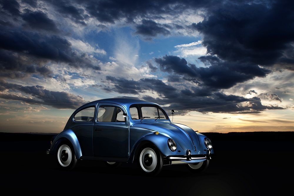 Volkswagen beetle car. Location Unknown. Date Unknown.