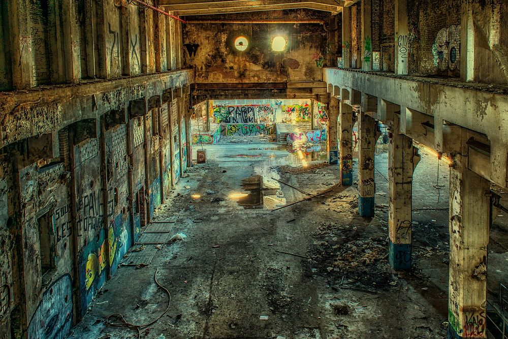 Free abandoned building image, public domain art CC0 photo.