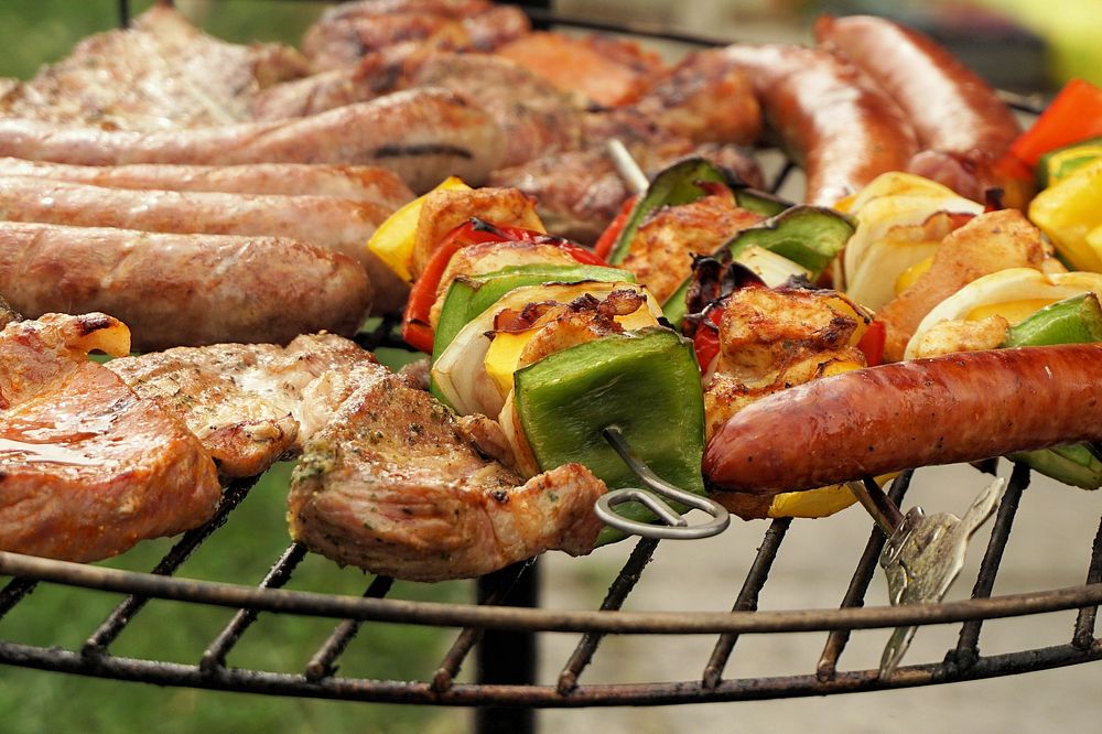 Free close up grilled barbecue outdoor image, public domain food CC0 photo.