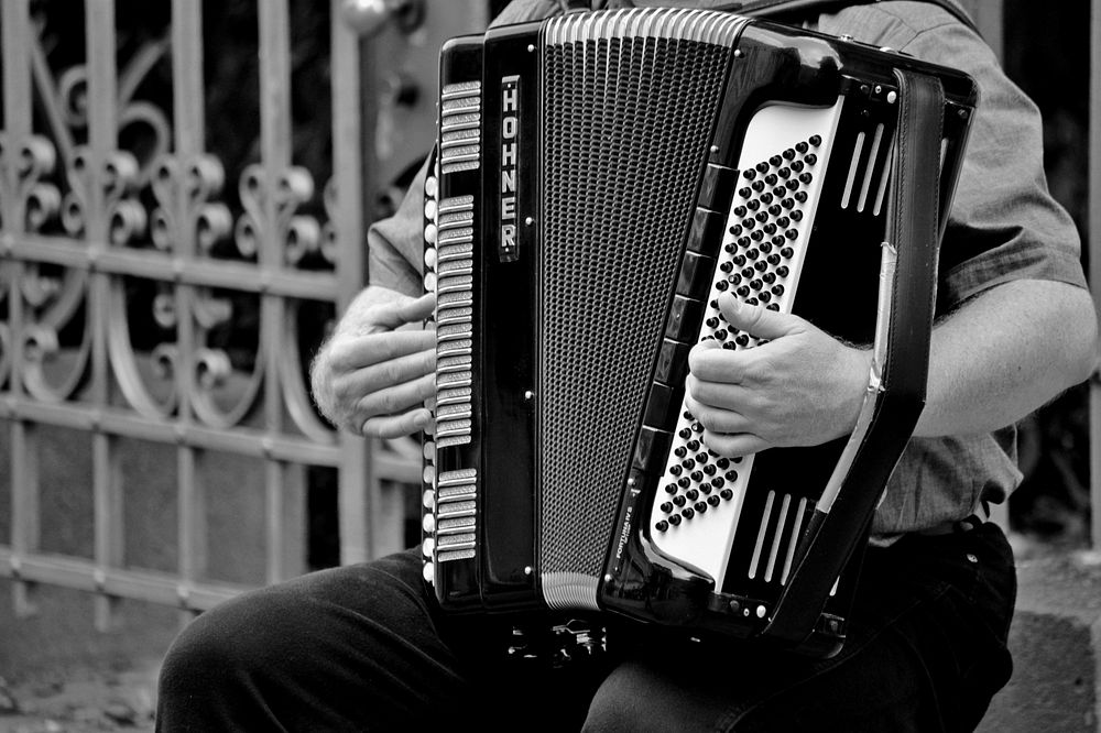 Man playing the accordion, unknown location - 02/02 2017