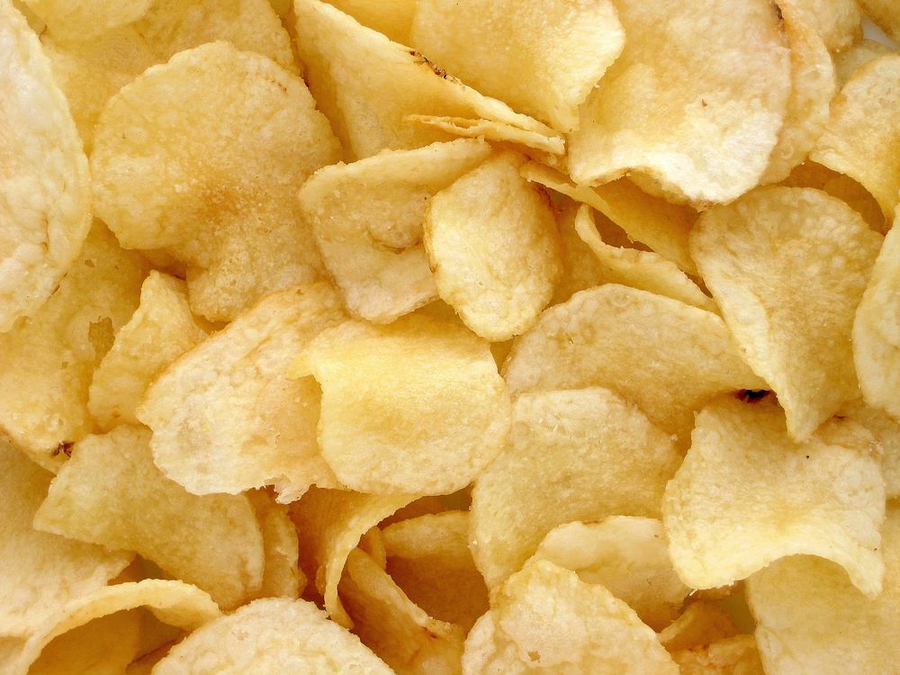 Free close up of potato chips image, public domain food CC0 photo