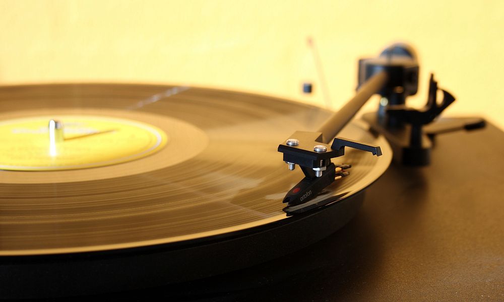 Free record player image, public domain music CC0 photo. 