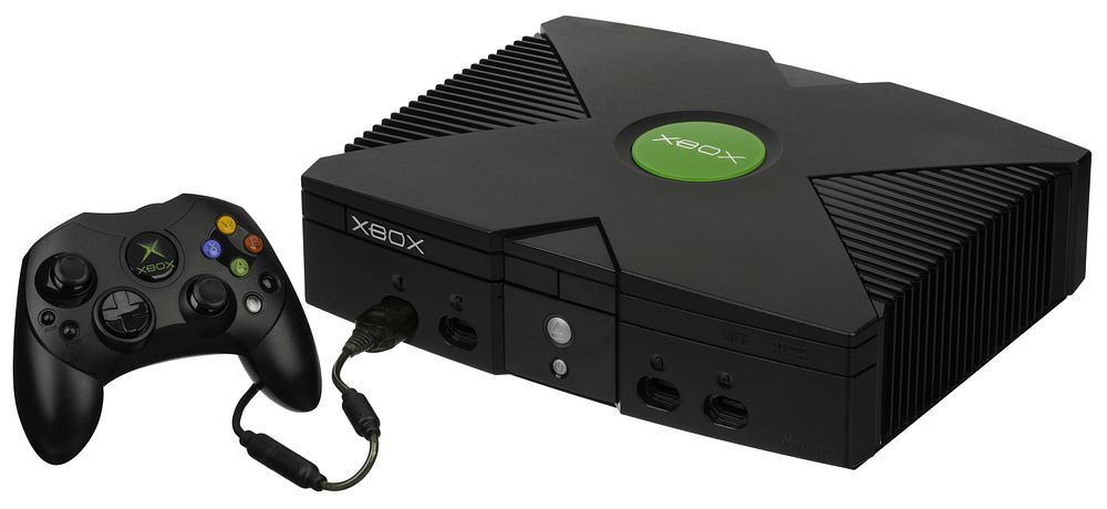 Xbox joystick and console in black, location unknown, 9 February 2017.
