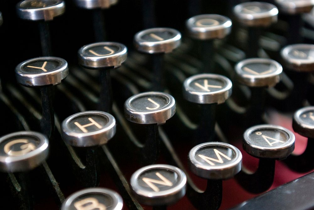 Free typewriter keys close up public domain CC0 photo