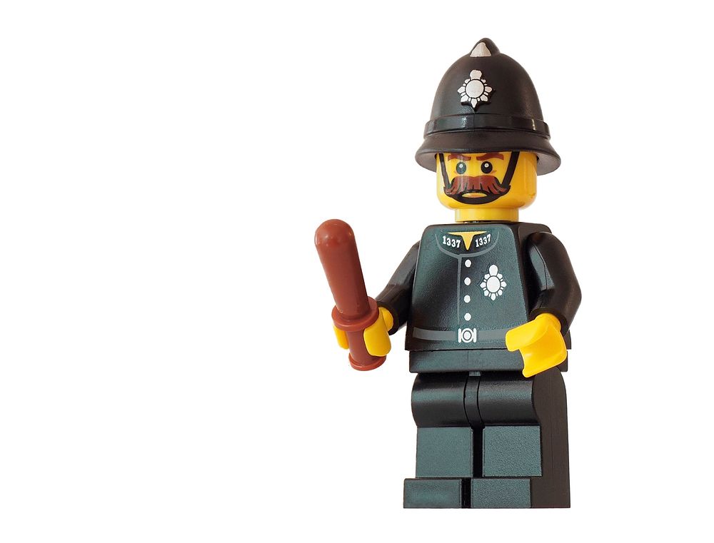 Policeman, Lego toy action figure. Location unknown - 02/11/2017