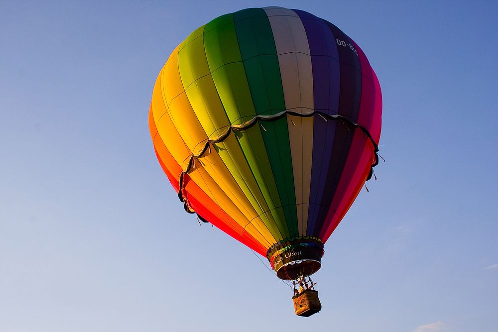 Free colorful hot air balloon image, public domain travel CC0 photo.