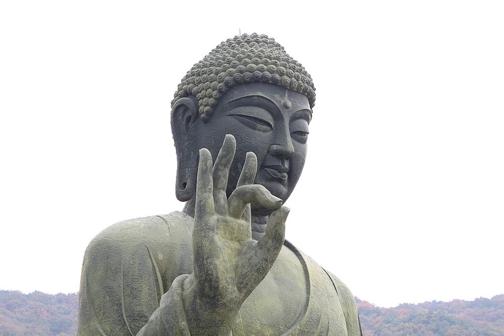 Free Buddha statue in Gakwonsa Temple, public domain building CC0 photo.