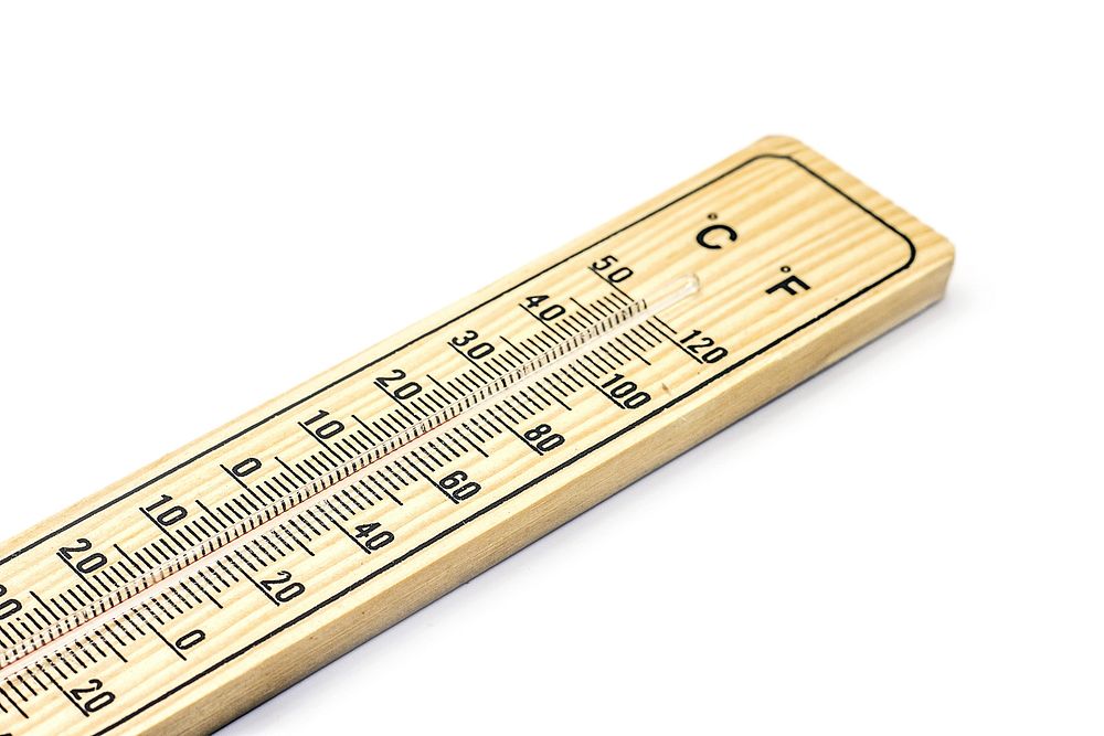 Isolated wooden thermometer, free public domain CC0 photo