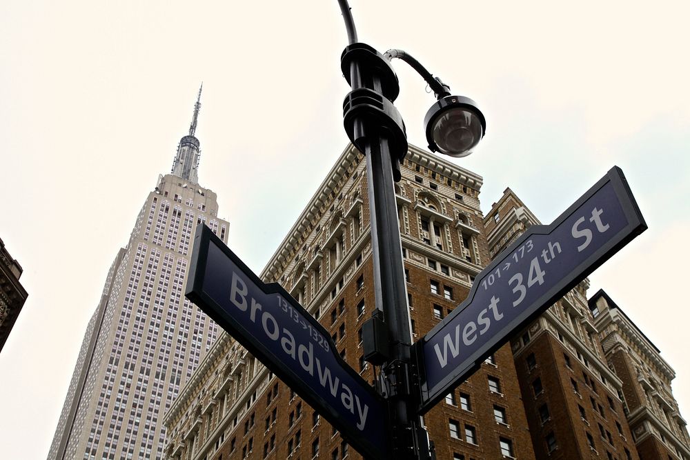 Free Broadway road sign image, public domain CC0 photo.