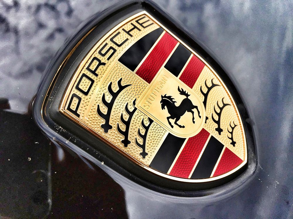 Porsche emblem, location unknown, date unknown.