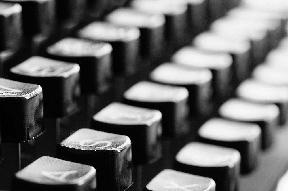 Free typewriter closeup image, public domain device CC0 photo.
