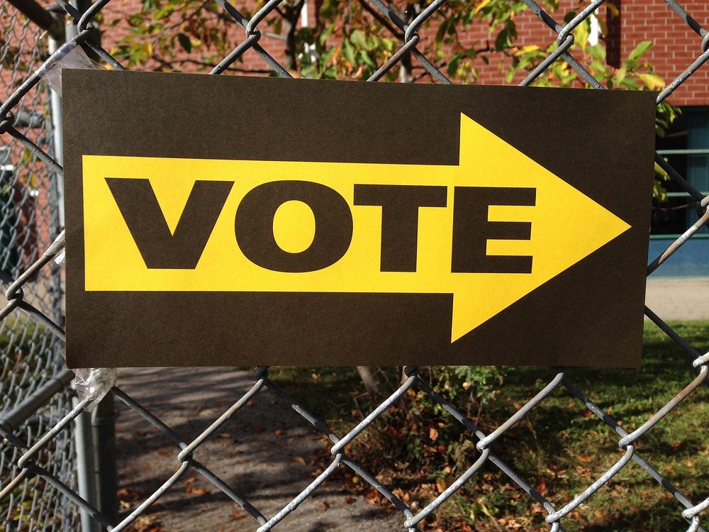 Free vote sign image, public domain CC0 photo.