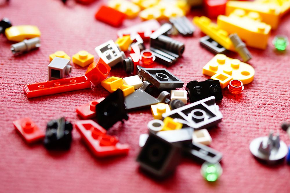Lego blocks close up, free public domain CC0 photo.