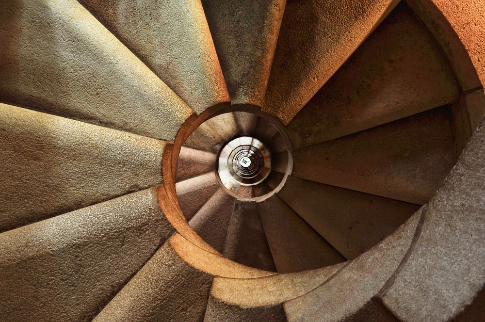 Free spiral architecture image, public domain design CC0 photo.