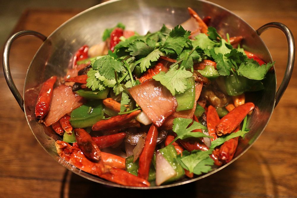 Free spicy pork dish image, public domain asian food CC0 photo.