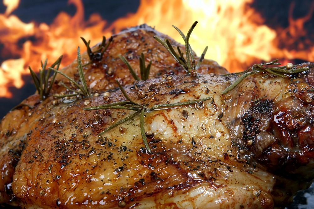 Free roasted whole chicken image, public domain food CC0 photo.