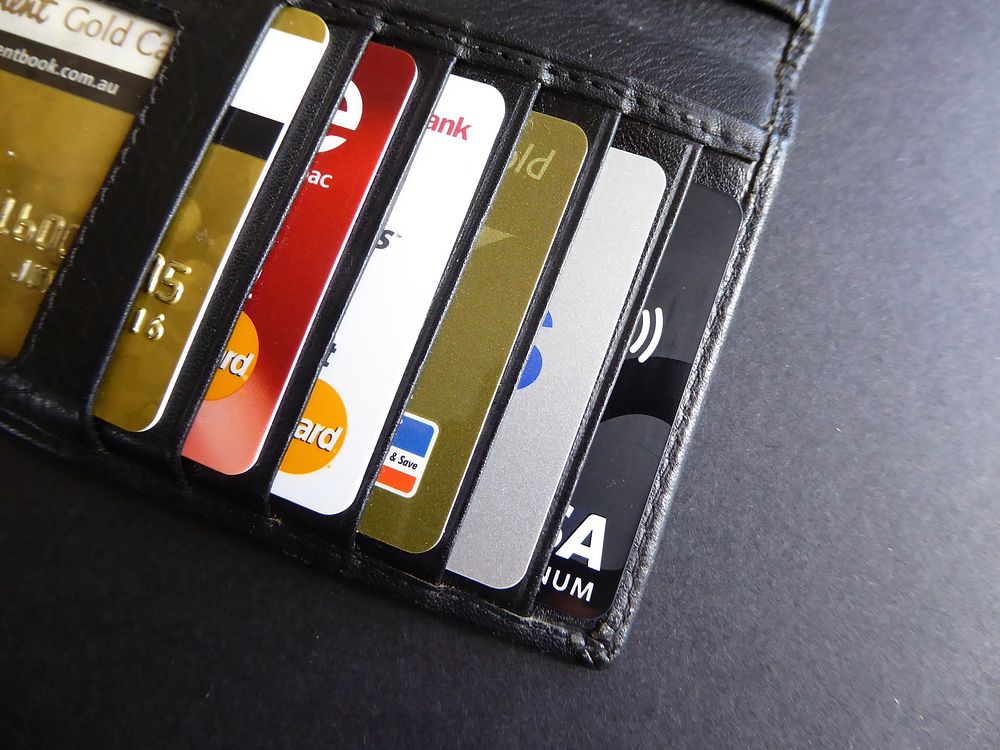 Free banking cards, debit, credit in wallet 