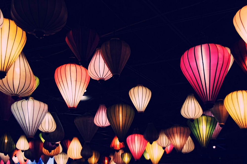 Free lanterns image, public domain lights CC0 photo.