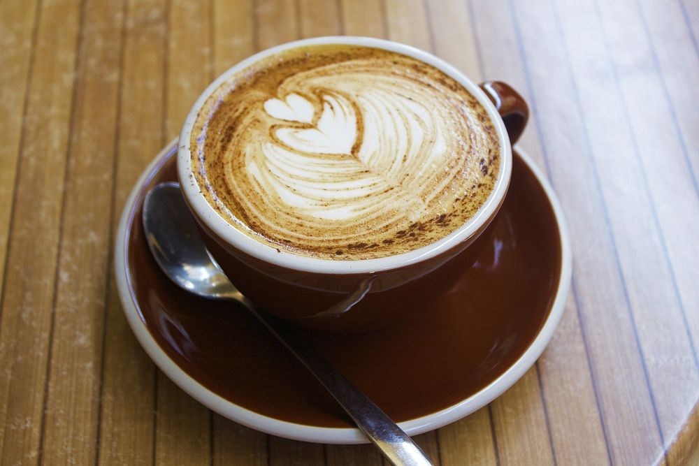 Free coffee latte art photo, public domain drink CC0 image.