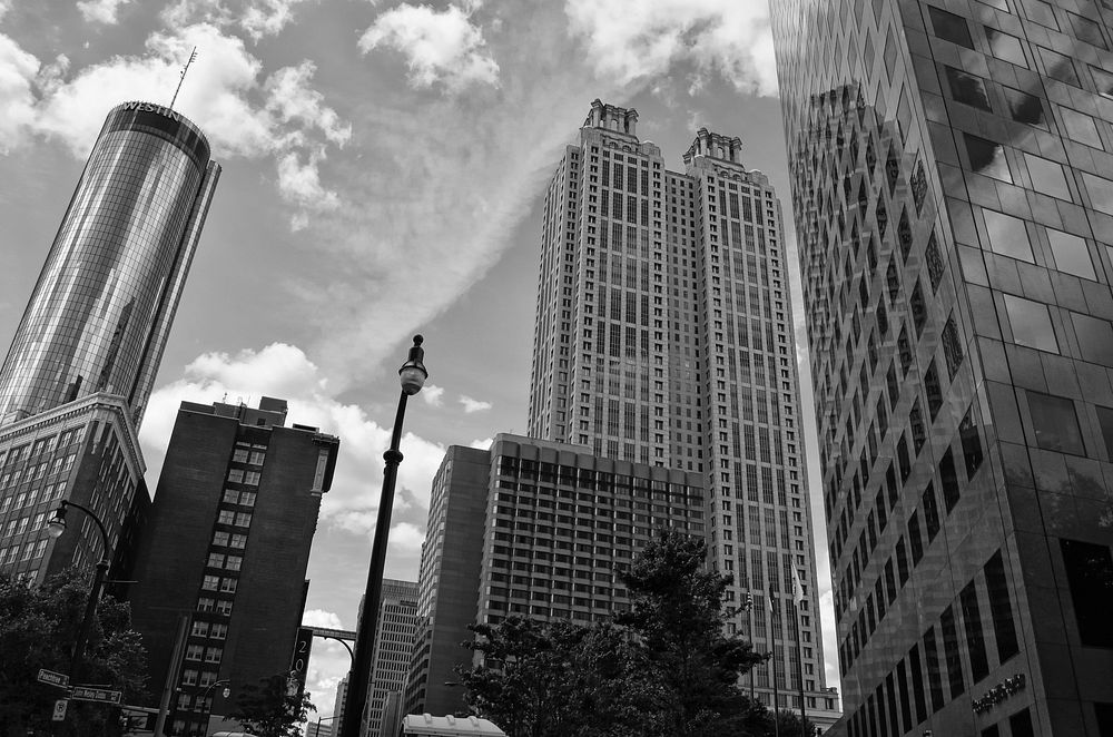 Skyscrapers, highrise building landscape photo, free public domain CC0 image.