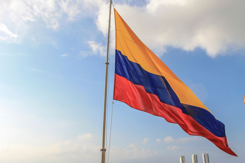 Free Colombia flag photo, public domain banner CC0 image.