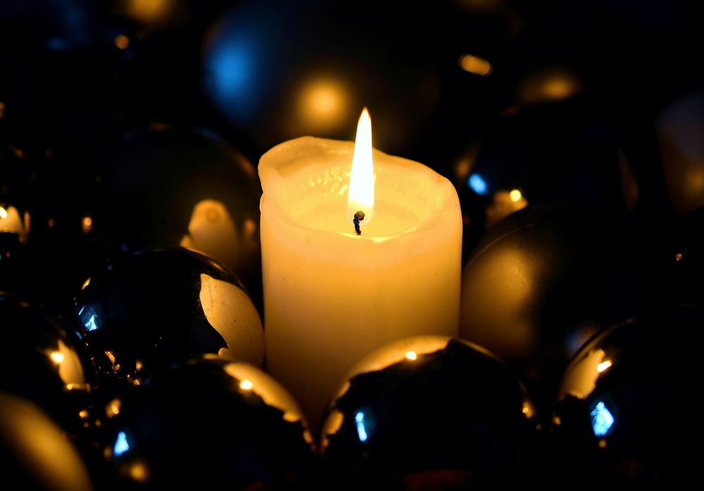 Free Christmas candle image, public domain holiday CC0 photo.