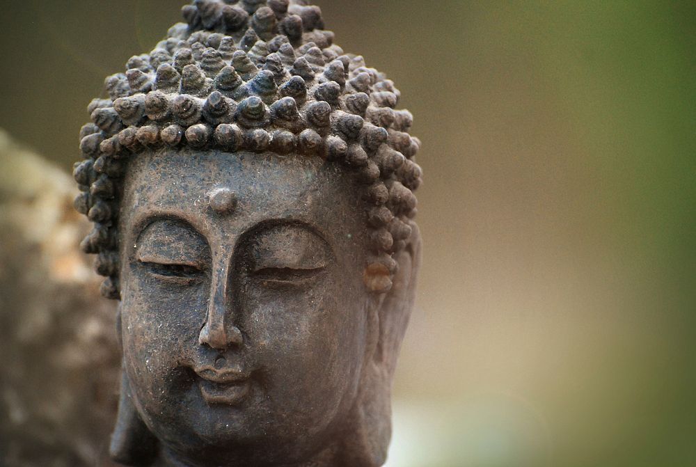 Buddha statue face close up, free public domain CC0 photo
