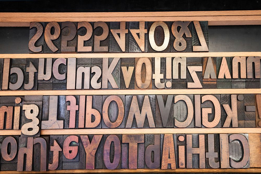 Free letters shaped wood image, public domain typography CC0 photo.