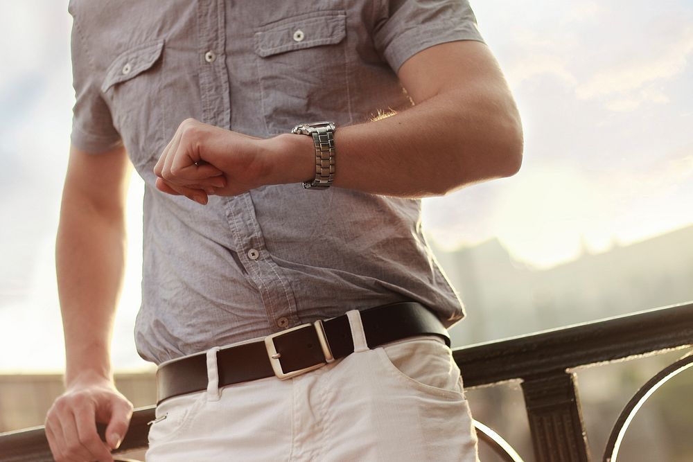 Free person wearing watch photo, public domain accessory CC0 image.