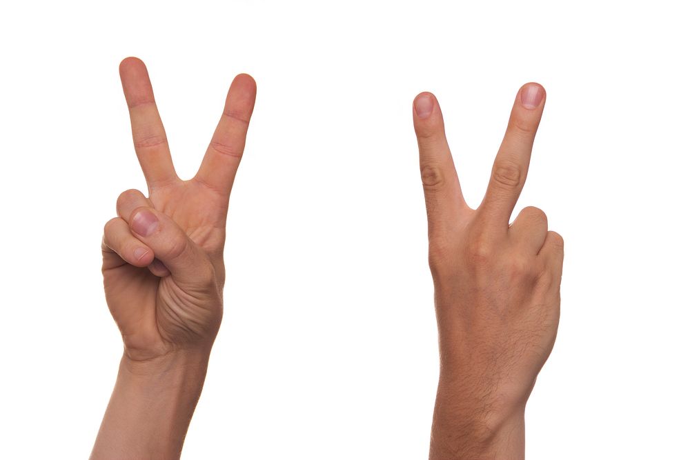 Free hands making peace sign image, public domain CC0 photo.