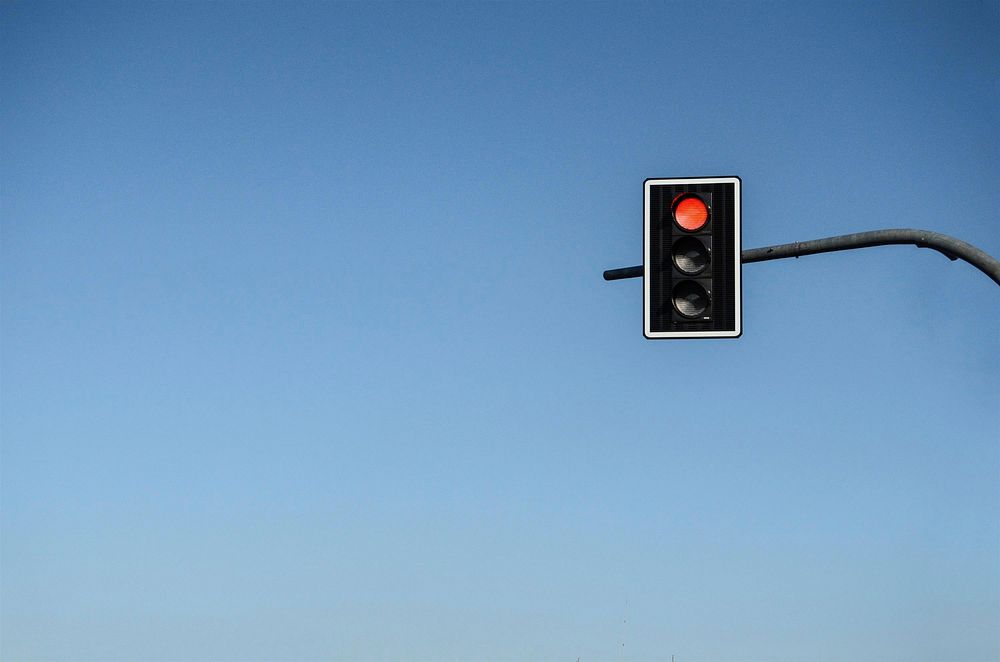 Free red traffic light, stop sign image, public domain CC0 photo.