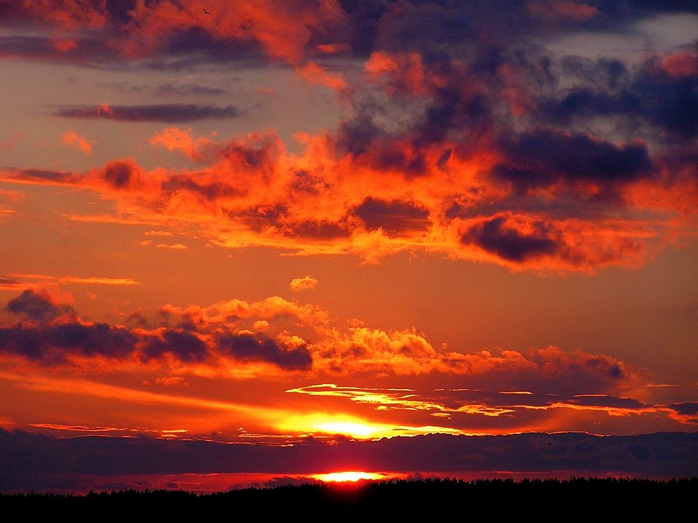 Red sunset, free public domain CC0 photo