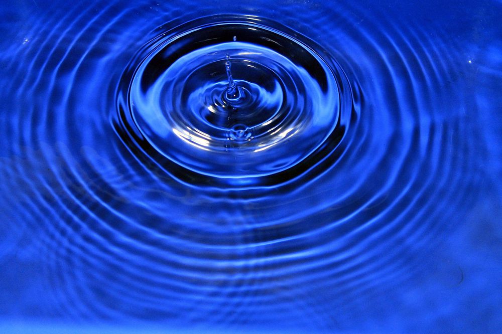 Water ripples blue background, free public domain CC0 image.