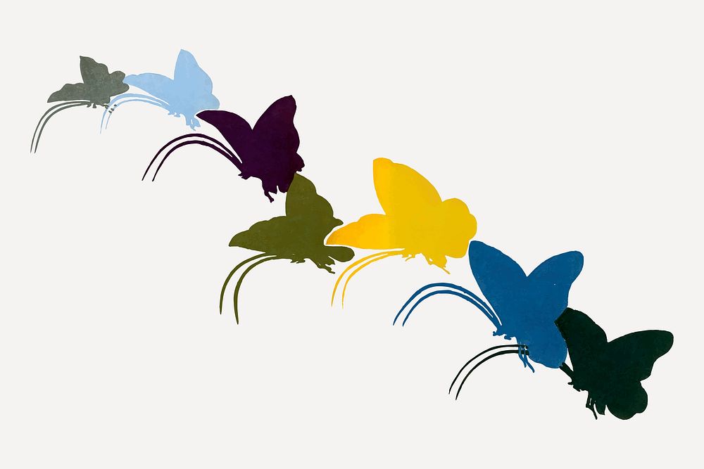 Vintage butterfly collage element, Japanese illustration vector