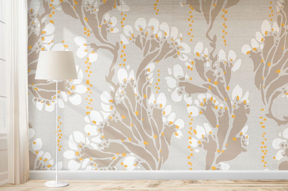 Vintage wall, art deco & art nouveau floral interior design