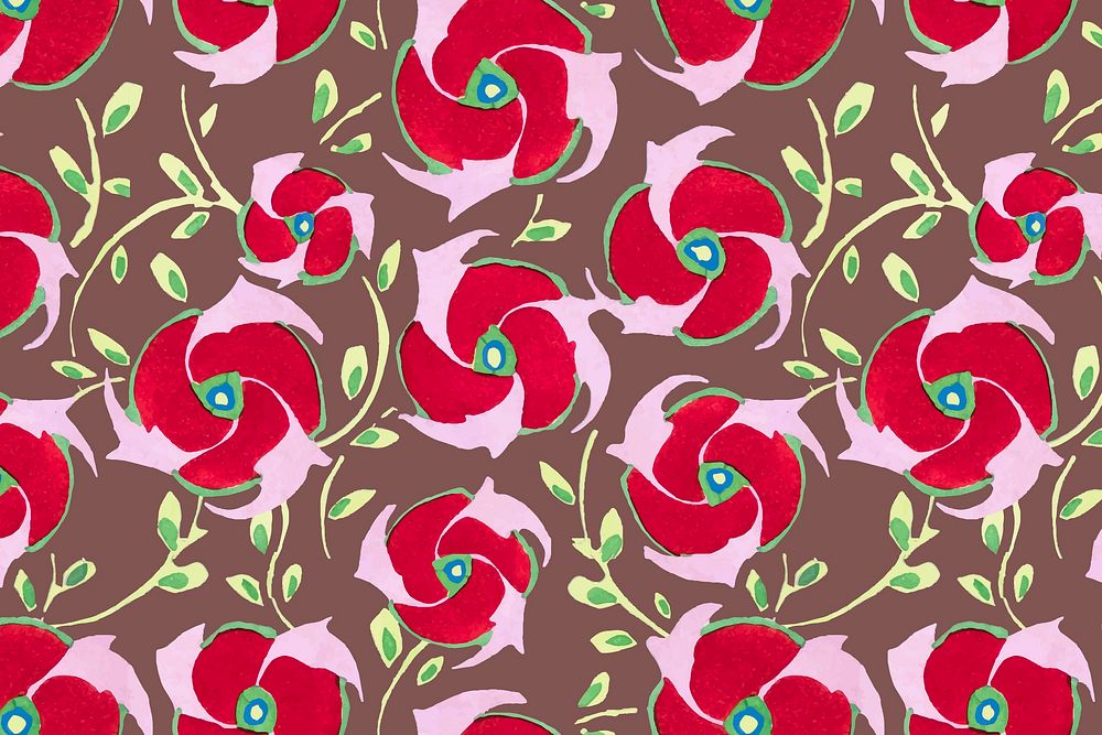 Art deco rose background, colorful design vector