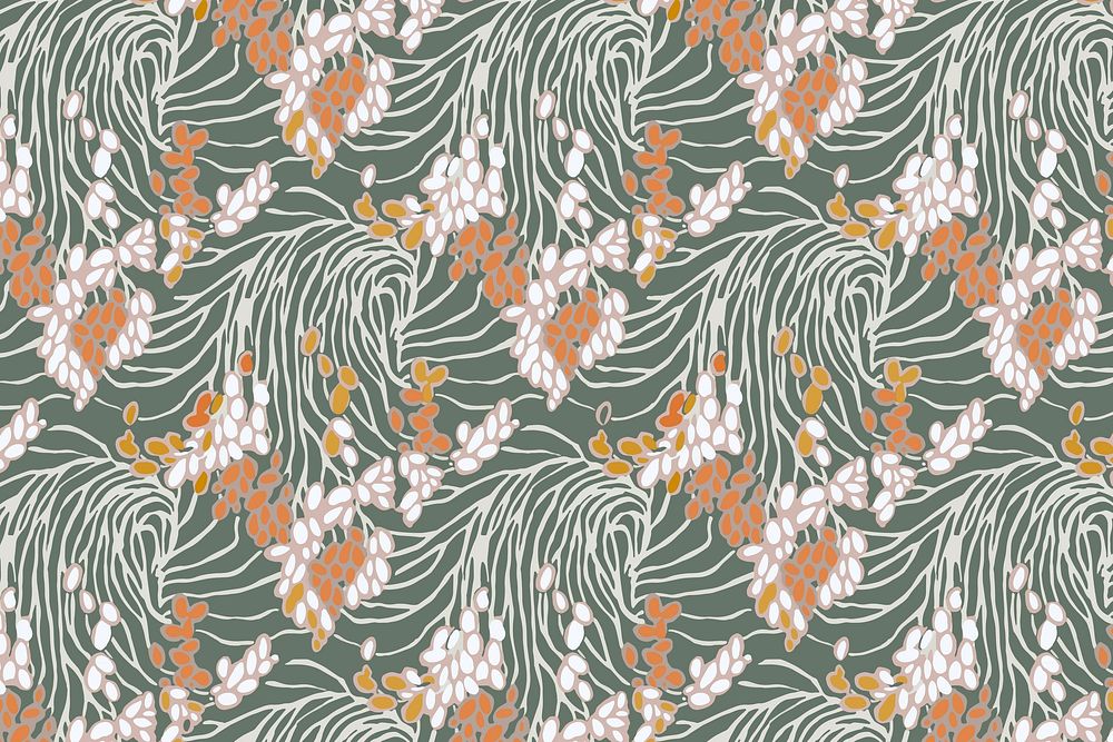 Botanical background, art deco & art nouveau design vector