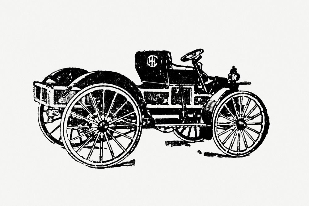 Motor wagon hand drawn illustration, digitally enhanced from our own original copy of The Open Door to Independence (1915)…