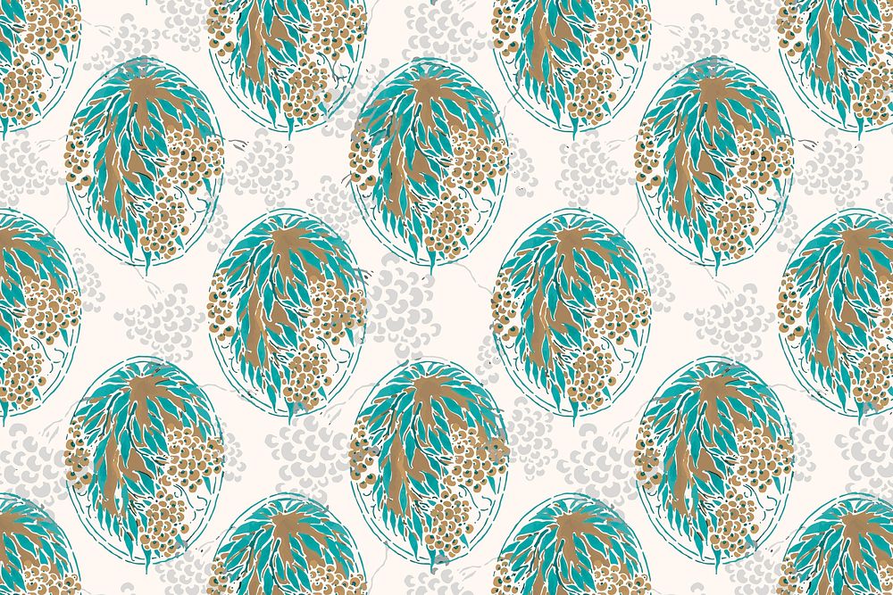 Art Deco botanical pattern,  aesthetic background in oriental style vector
