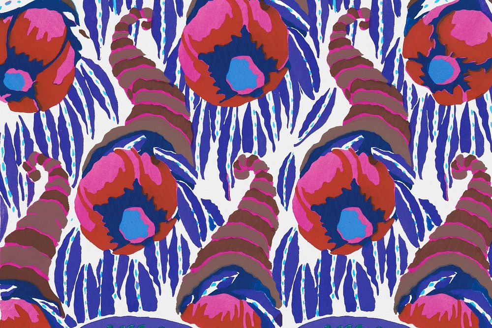 Aesthetic flower pattern background, Art Nouveau botanical design 