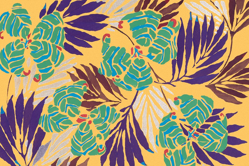 Aesthetic flower pattern background, Art Nouveau botanical design 